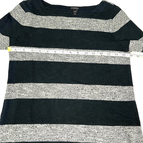 J. Crew Dress 3/4 Sleeve Heather Stripe Knit Button Detail Womens XXS Black Grey - Picture 5 of 12